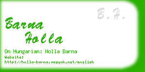 barna holla business card